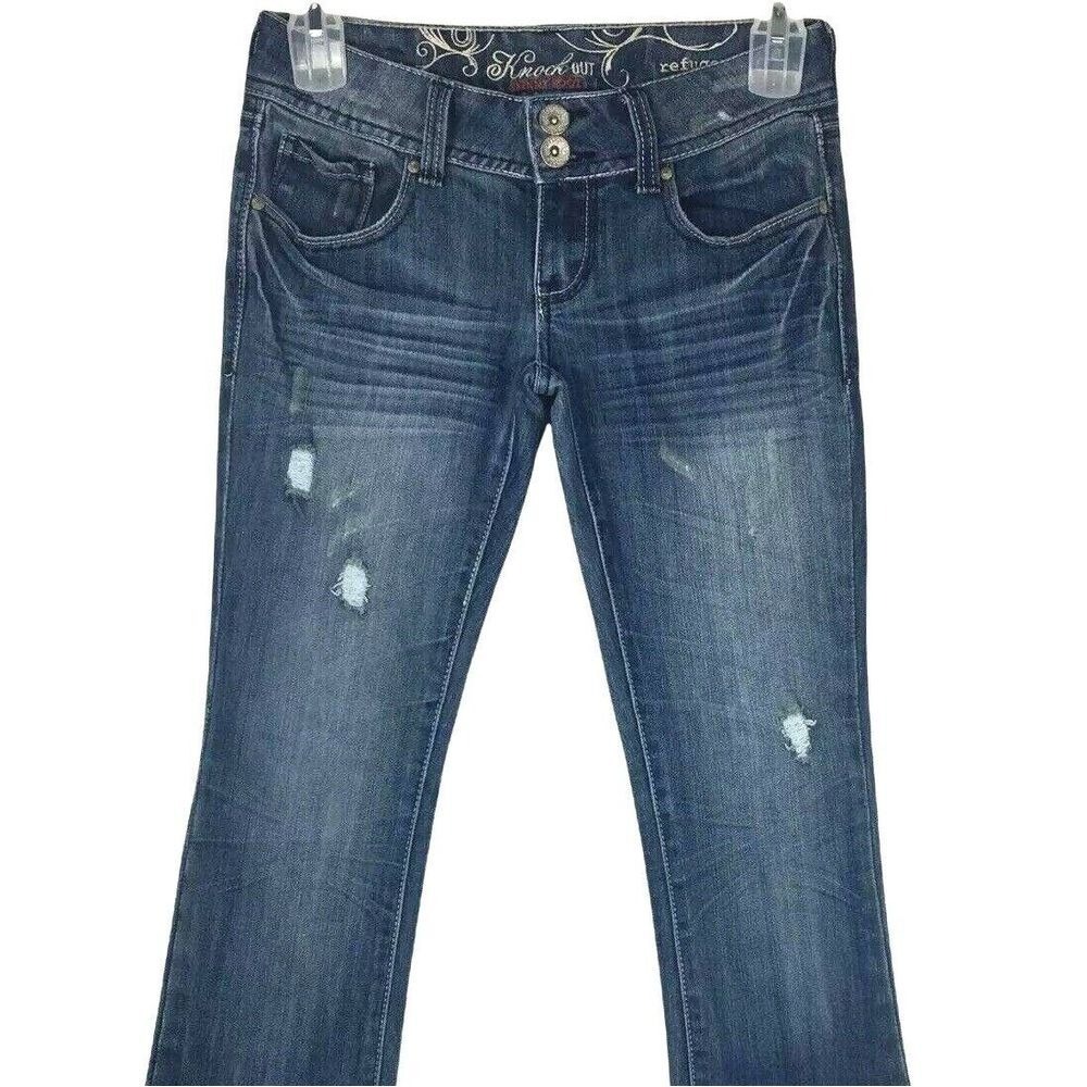 Refuge Women's‎ Knockout Skinny Bootcut Jeans Size 2S Denim Back Flap Pockets
